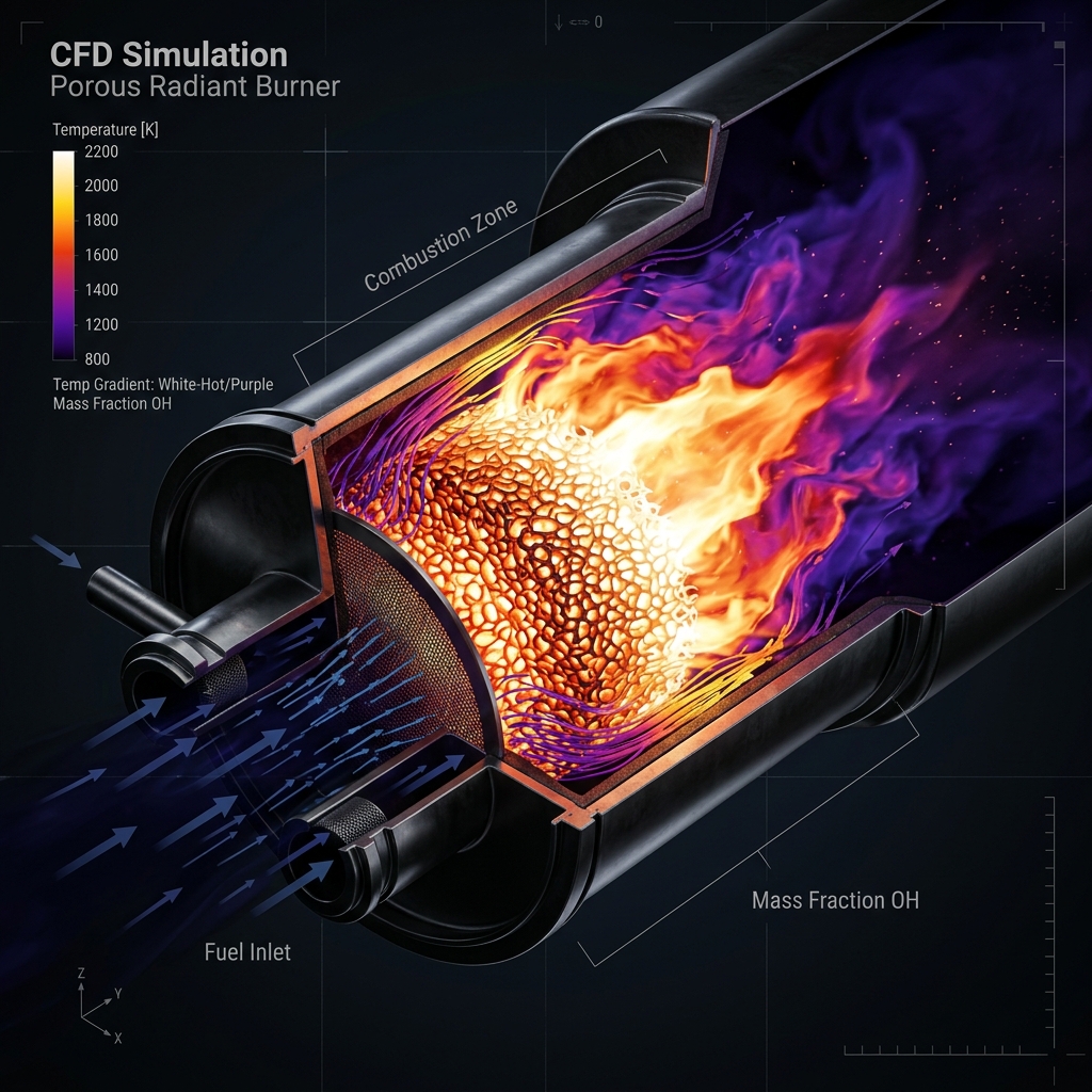 Porous Radiant Burners Simulation